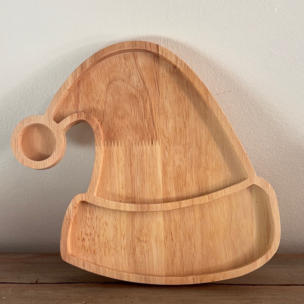 NWOT- Wooden Santa Hat Serving Tray